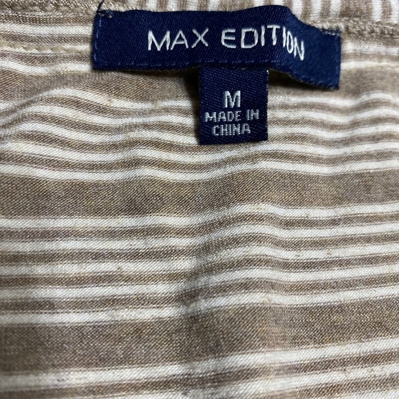 𝅺MAX EDITION SZ M TAN  STRETCH KNIT WAIST DRESS - Picture 6 of 7